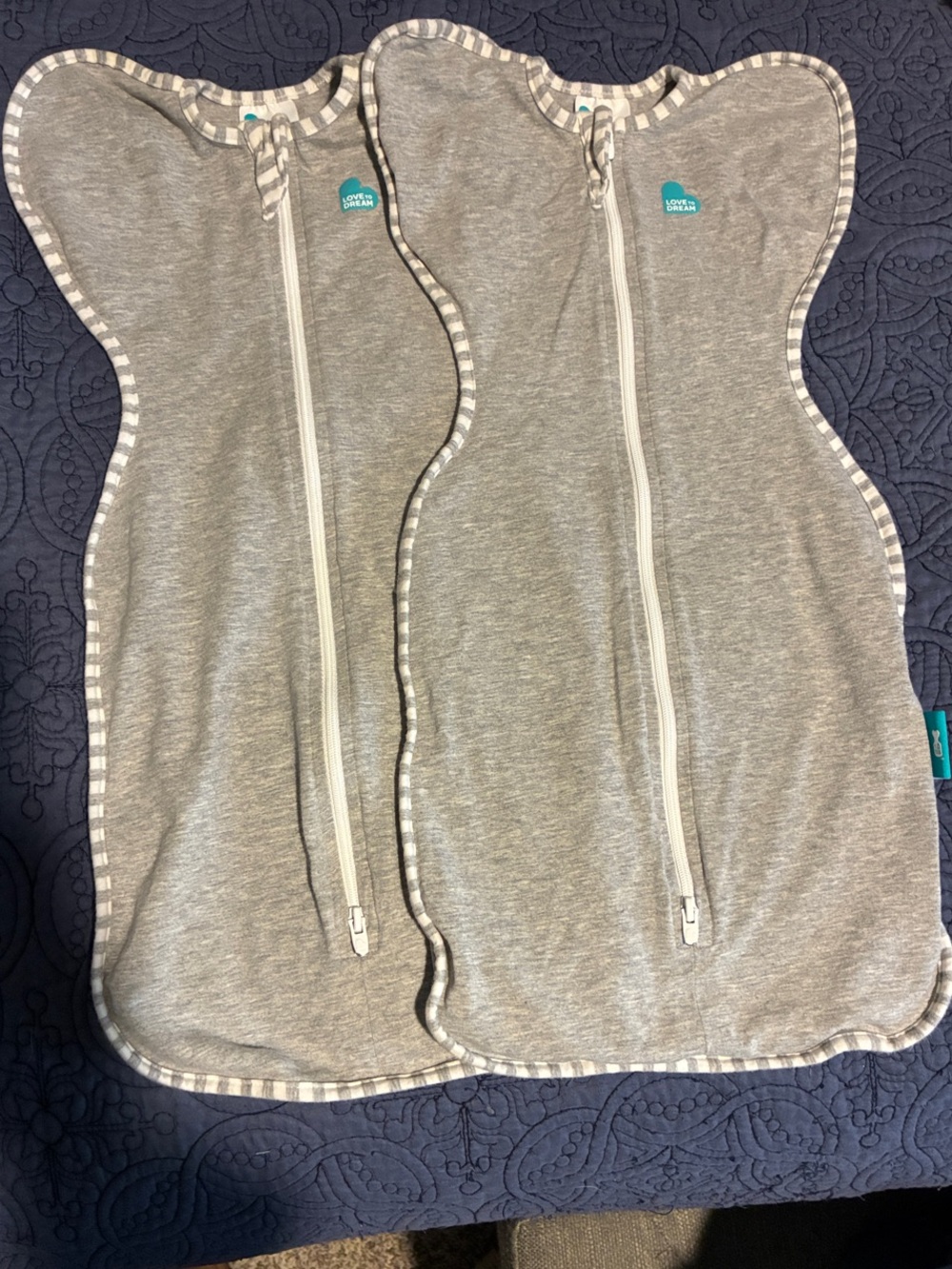 Love to Dream Grey 2-Pack Zip-Up Sleep Sacks